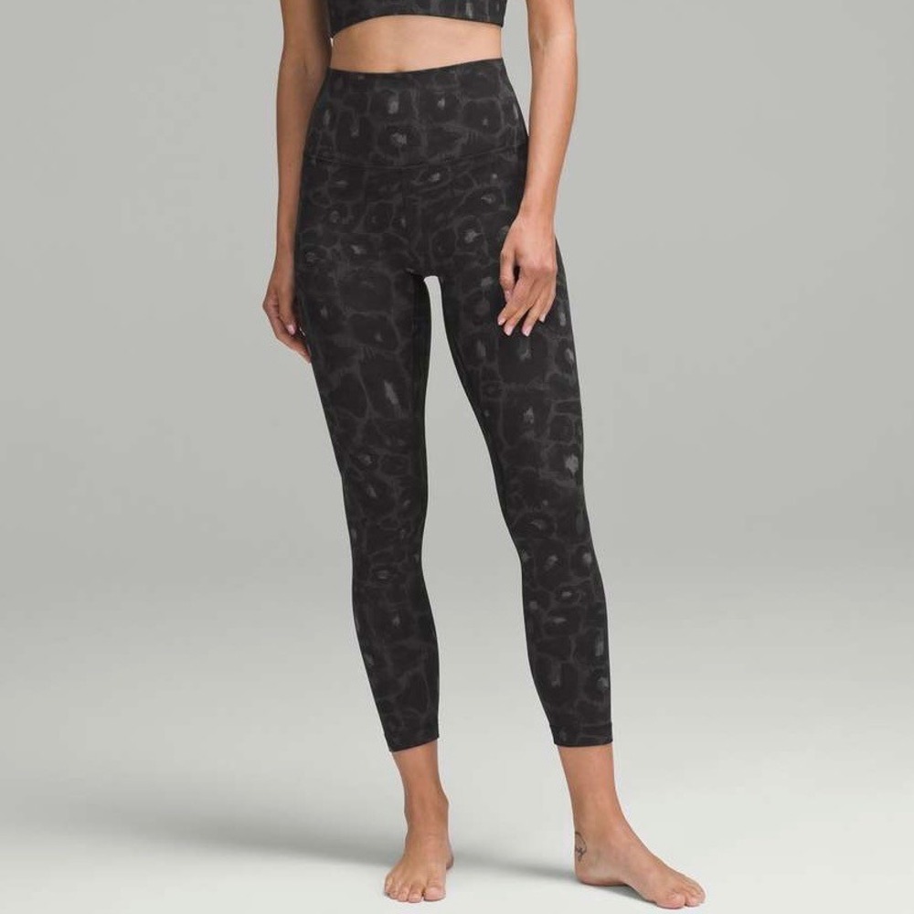 Lululemon Align High-Rise Yoga Pant, Black‎ Leopard Print (25" Inseam)
